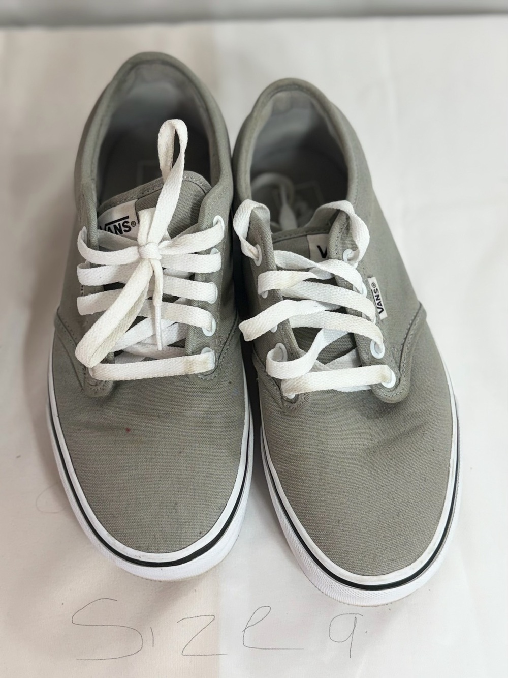 Vans Kids Canvas Sneakers in Gray with White Laces